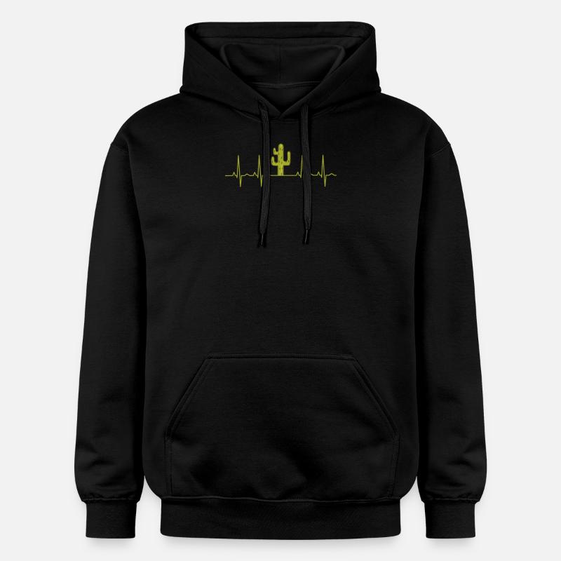 Battement de cœur de cactus - Sweat à capuche Softstyle® Gildan Unisexe - noir