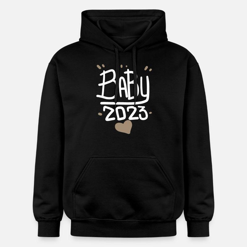 Grossesse Bébé enceinte 2023 - Sweat à capuche Softstyle® Gildan Unisexe - noir