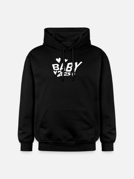 Grossesse Bébé enceinte 2023 - Sweat à capuche Softstyle® Gildan Unisexe - noir