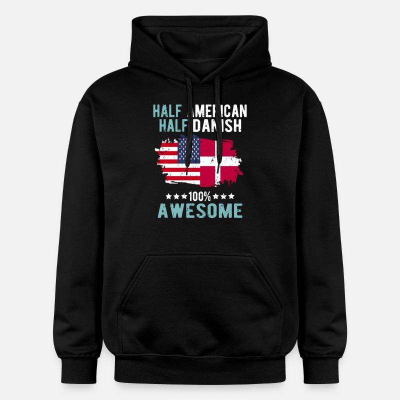 Half American Half Dane - Gildan Unisex Softstyle® Midweight Hoodie - black