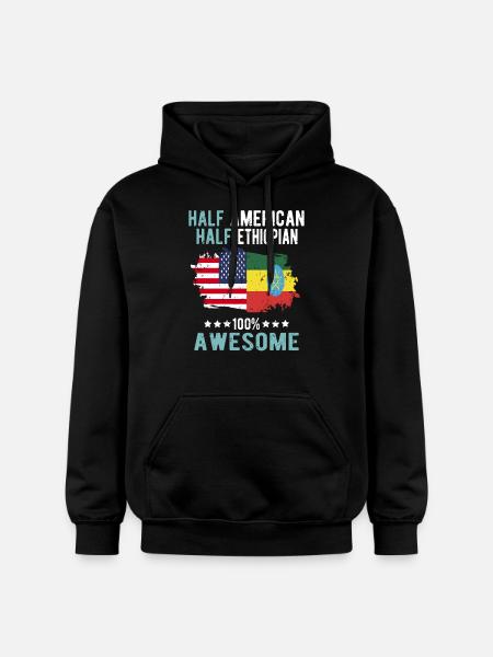 Half American Half Ethiopian - Gildan Unisex Softstyle® Midweight Hoodie - black