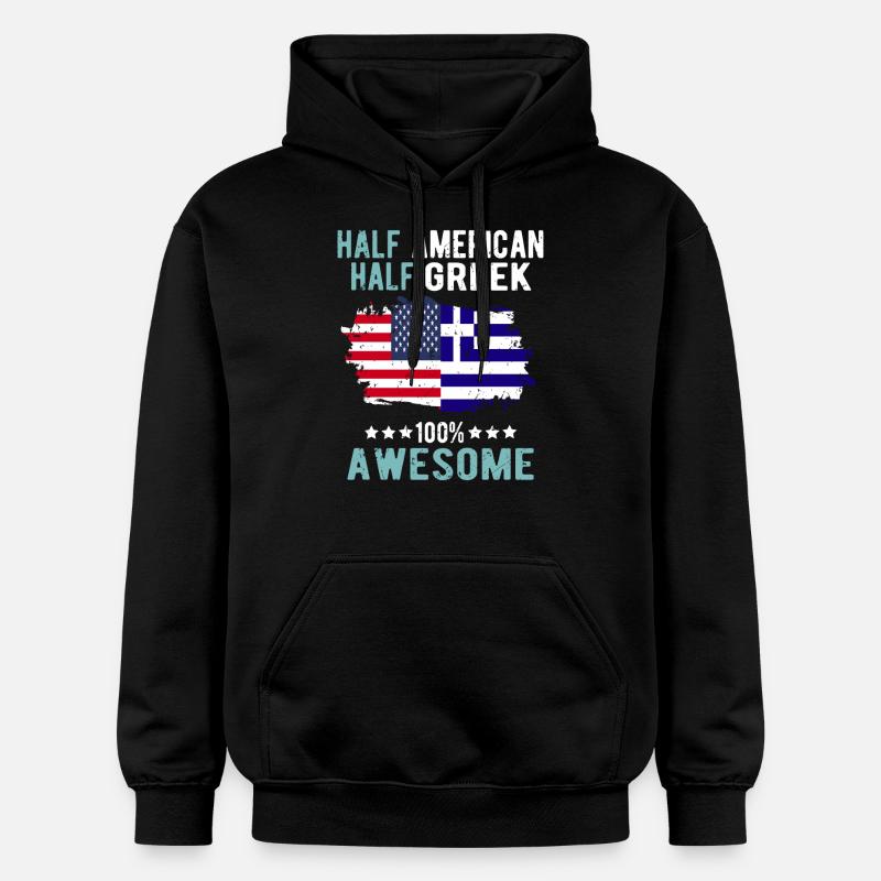 Mi-Américain, mi-Grec - Sweat à capuche Softstyle® Gildan Unisexe - noir