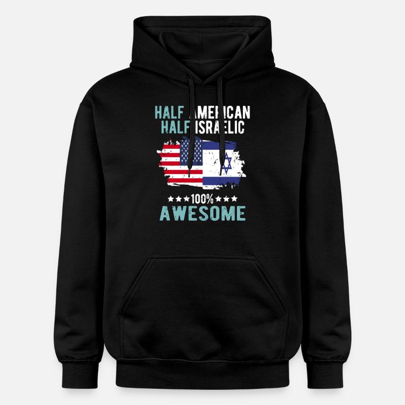 Moitié américain Moitié Isreali - Sweat à capuche Softstyle® Gildan Unisexe - noir