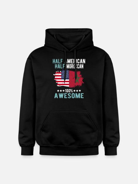 Moitié américain moitié marocain - Sweat à capuche Softstyle® Gildan Unisexe - noir