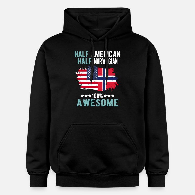 Moitié américain moitié norvégien - Sweat à capuche Softstyle® Gildan Unisexe - noir
