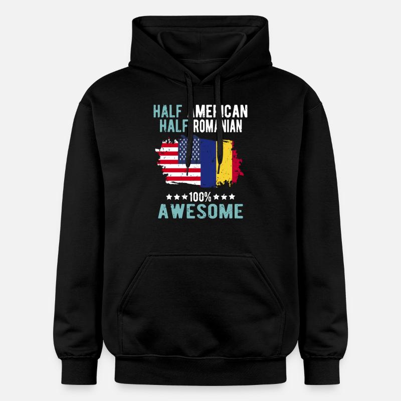 Moitié américain moitié roumain - Sweat à capuche Softstyle® Gildan Unisexe - noir