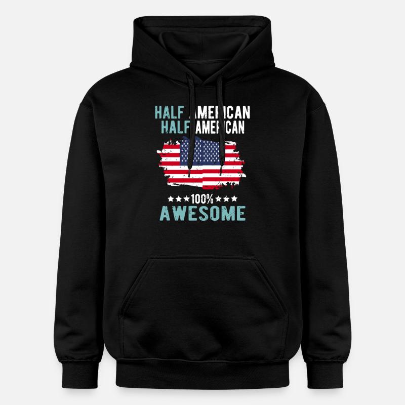 Moitié américain moitié américain - Sweat à capuche Softstyle® Gildan Unisexe - noir