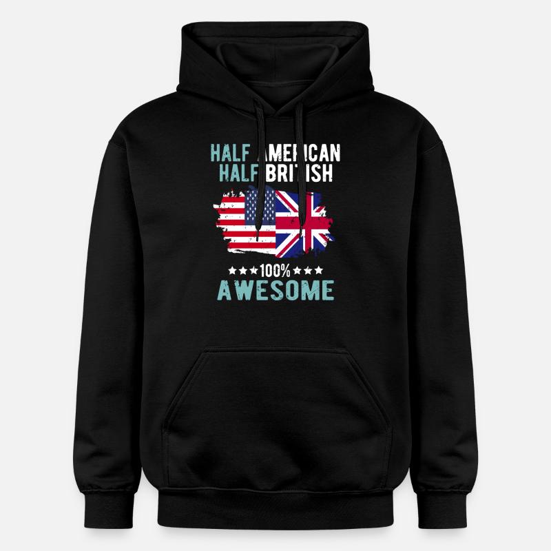 Half American Half British - Gildan Unisex Softstyle® Midweight Hoodie - black