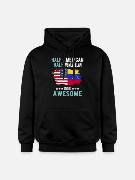 Half American Half Venezuelan - Gildan Unisex Softstyle® Midweight Hoodie - black