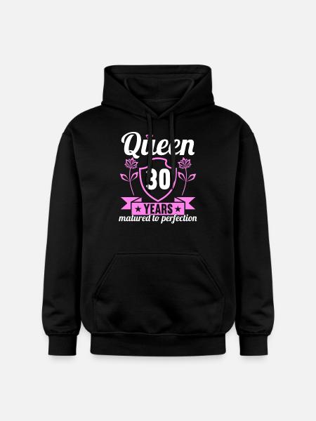 30 jaar oud meisje 30 bday Koningin 30 verjaardag - Gildan uniseks Softstyle® Midweight hoodie - zwart