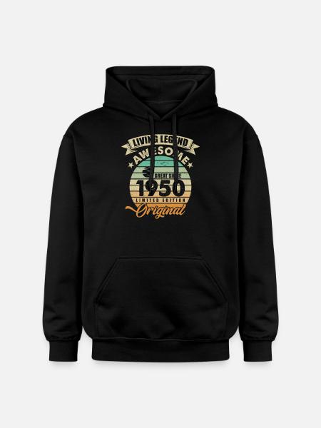 1950 Birthday - Gildan Unisex Softstyle® Midweight Hoodie - black