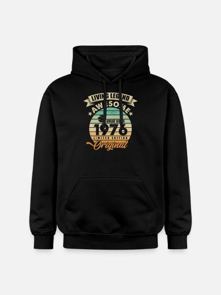 1976 Anniversaire Retro Orginal - Sweat à capuche Softstyle® Gildan Unisexe - noir