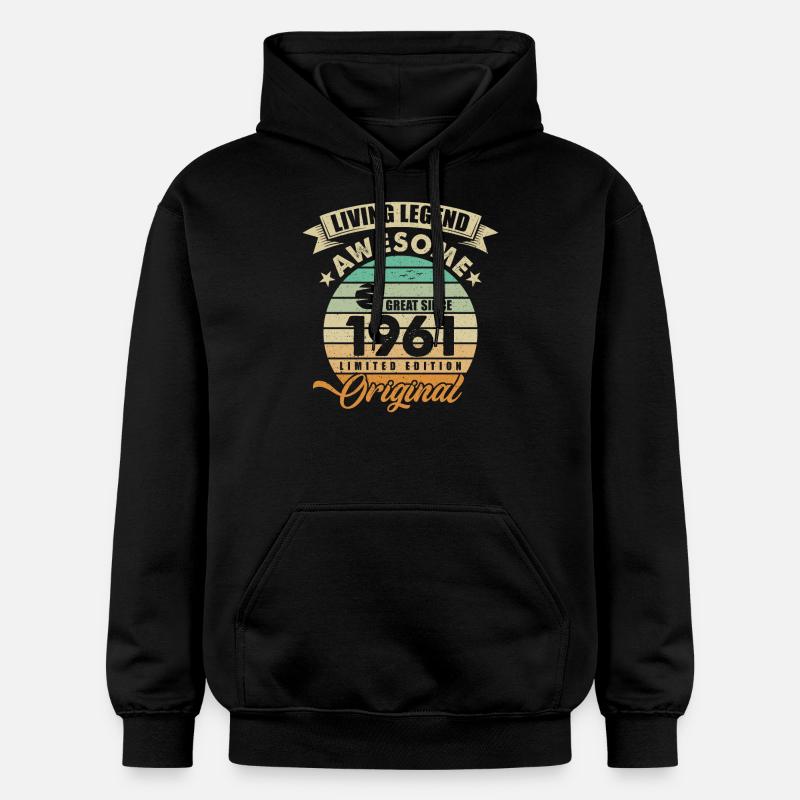 1961 Anniversaire Retro Orginal - Sweat à capuche Softstyle® Gildan Unisexe - noir