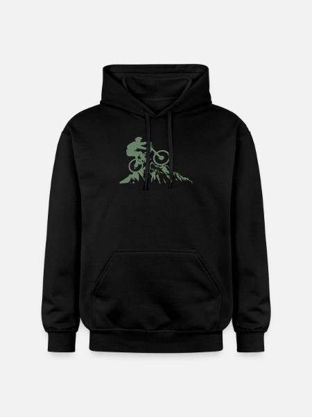 MTB Bountainbike Mountains Downhill Design - Gildan Unisex Softstyle® Midweight Hoodie - black