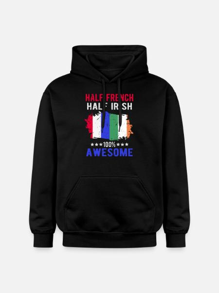Half French Half Irish - Gildan Unisex Softstyle® Midweight Hoodie - black