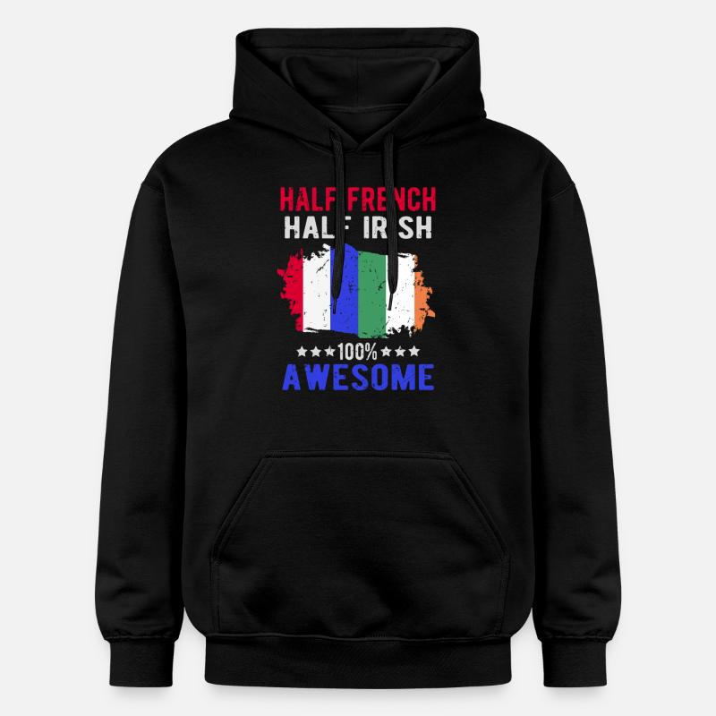 Moitié Français moitié irlandais - Sweat à capuche Softstyle® Gildan Unisexe - noir