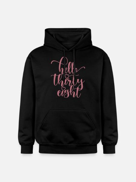 Hello Thirty Eight Cute 38 Years Old Birthday - Gildan Unisex Softstyle® Midweight Hoodie - black