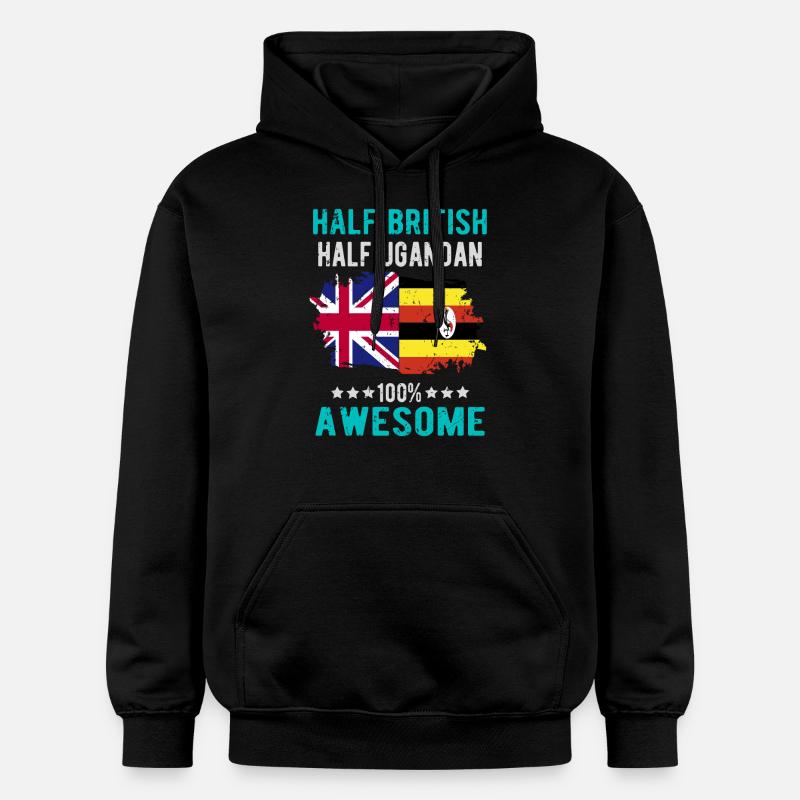 Halb Brite Halb Ugander - Gildan Unisex Softstyle® Midweight Hoodie - Schwarz