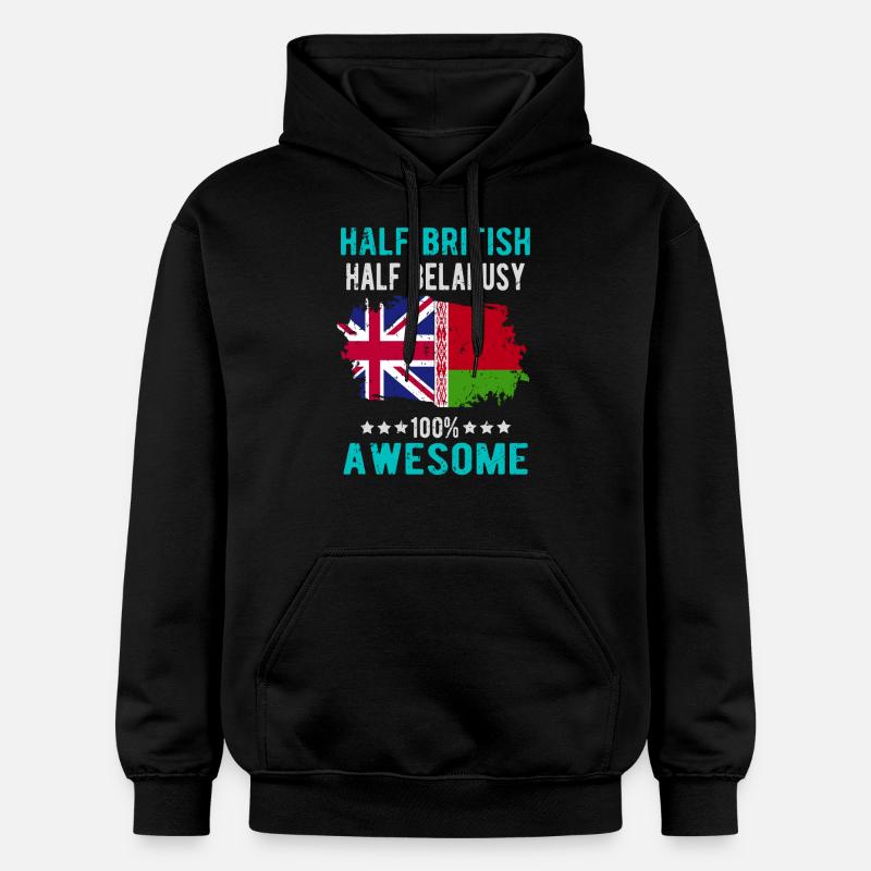 Moitié britannique moitié biélorusse - Sweat à capuche Softstyle® Gildan Unisexe - noir