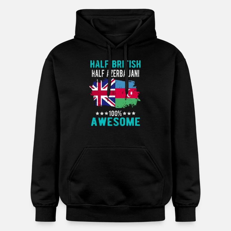 Half British Half Azerbaijanis - Gildan Unisex Softstyle® Midweight Hoodie - black
