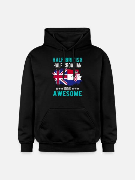 Half British Half Croat - Gildan Unisex Softstyle® Midweight Hoodie - black