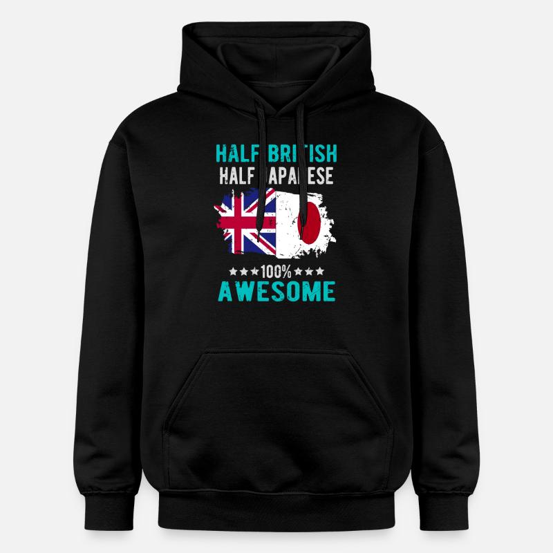 Half British Half Japanese - Gildan Unisex Softstyle® Midweight Hoodie - black