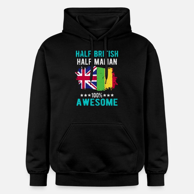 Moitié britannique moitié maliens - Sweat à capuche Softstyle® Gildan Unisexe - noir