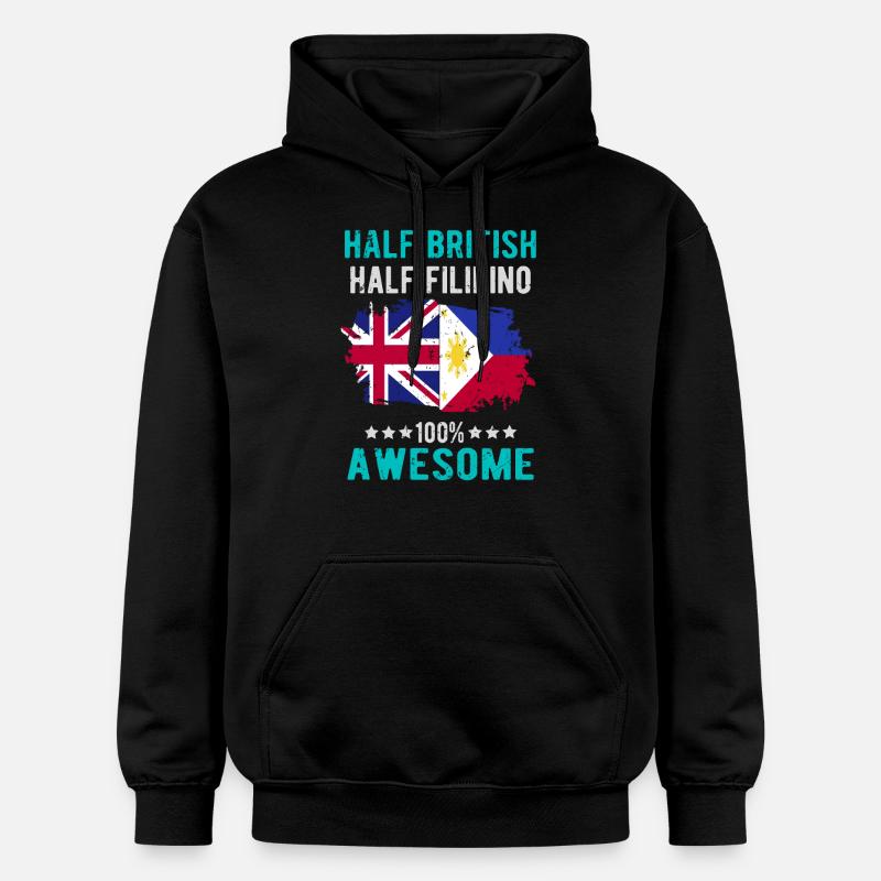 Moitié britannique moitié philippin - Sweat à capuche Softstyle® Gildan Unisexe - noir