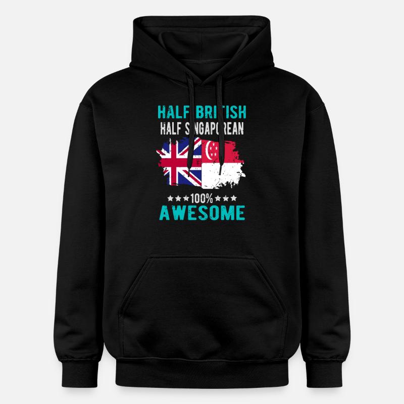 Moitié britannique moitié singapourien - Sweat à capuche Softstyle® Gildan Unisexe - noir