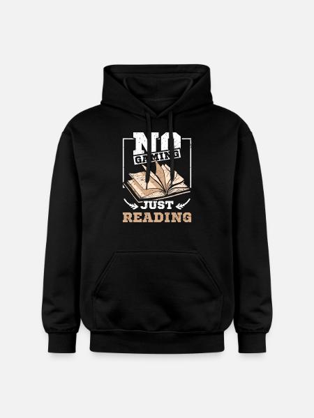 No gaming just reading - Gildan Unisex Softstyle® Midweight Hoodie - black