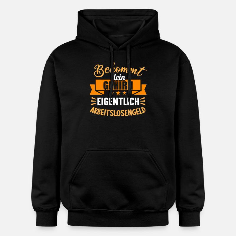 Bekommt Dein Gehirn eigentlich Arbeitslosengeld - Gildan Unisex Softstyle® Midweight Hoodie - Schwarz