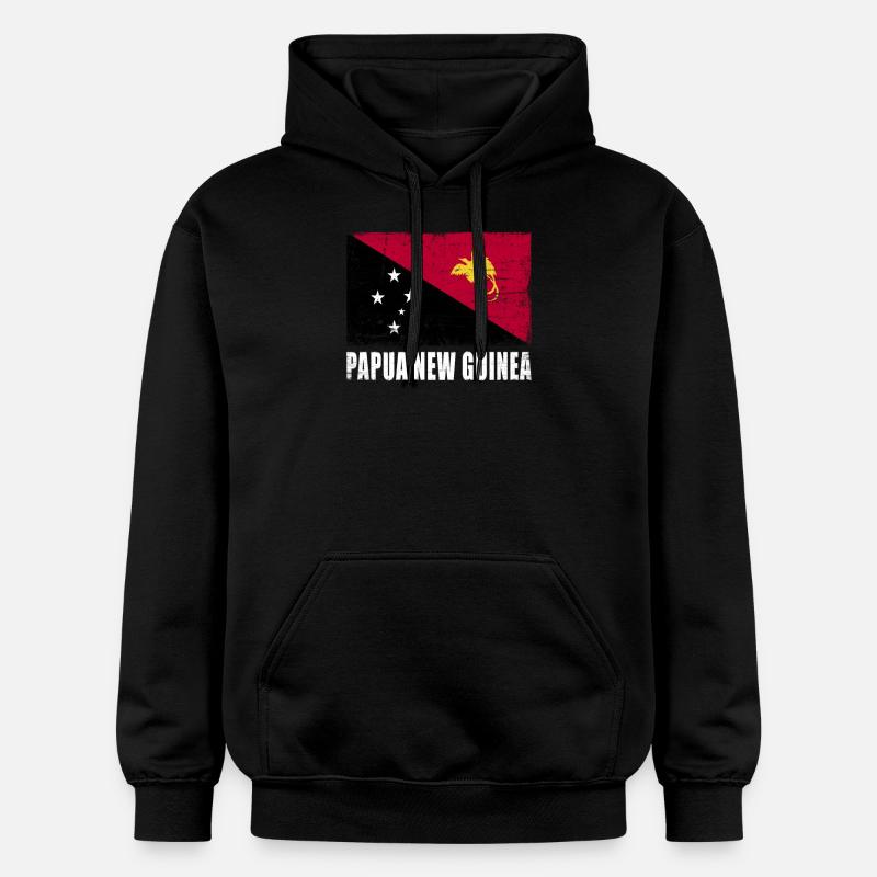 Drapeau de la Papouasie-Nouvelle-Guinée - Sweat à capuche Softstyle® Gildan Unisexe - noir