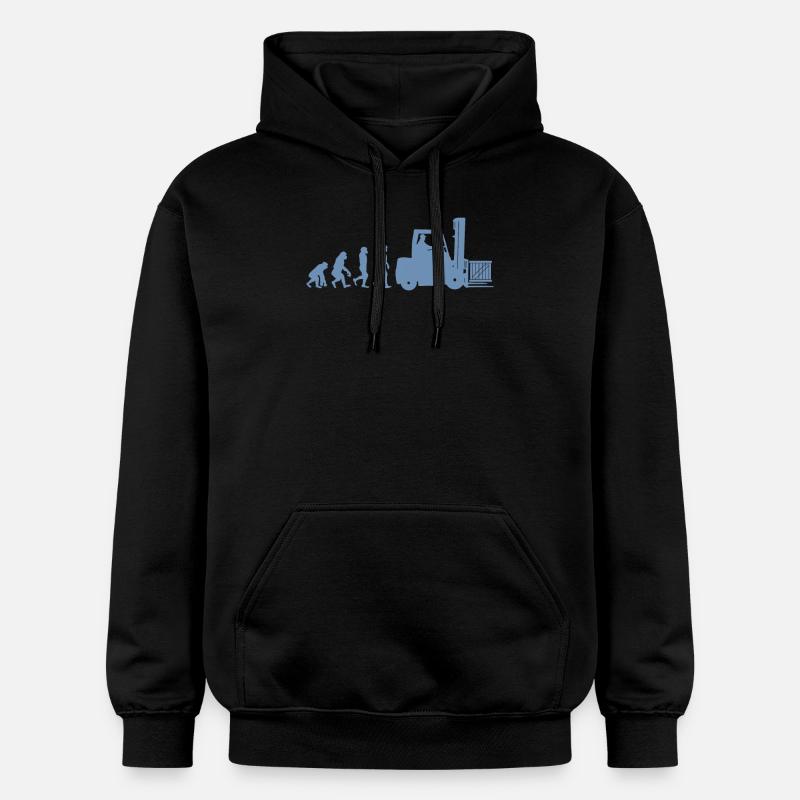 Evolution eines Staplerfahrer - Gildan Unisex Softstyle® Midweight Hoodie - Schwarz