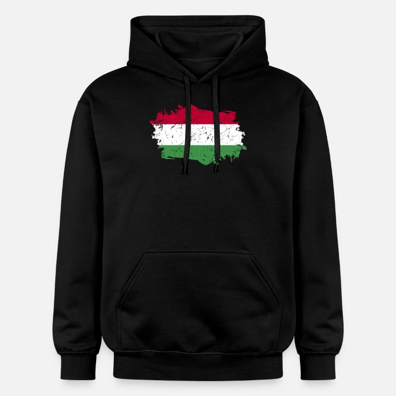 Hongrie Drapeau Grunge Hongrie Drapeau - Sweat à capuche Softstyle® Gildan Unisexe - noir
