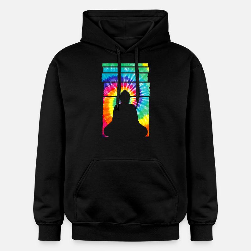 Bouddha Busshisme Statue de Bouddha - Sweat à capuche Softstyle® Gildan Unisexe - noir