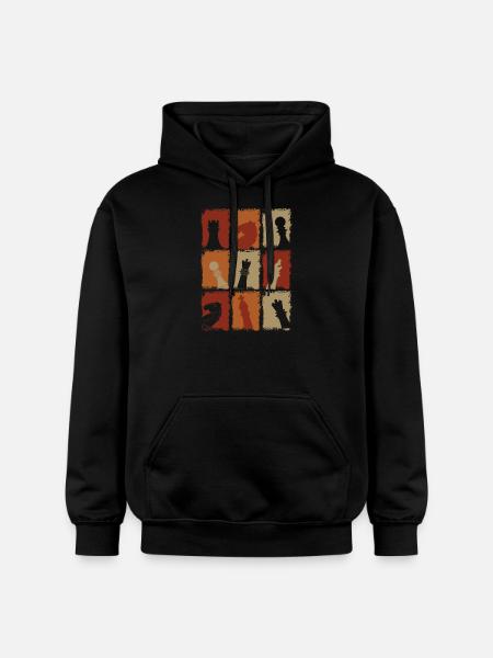 Chess Pieces Retro - Gildan Unisex Softstyle® Midweight Hoodie - black