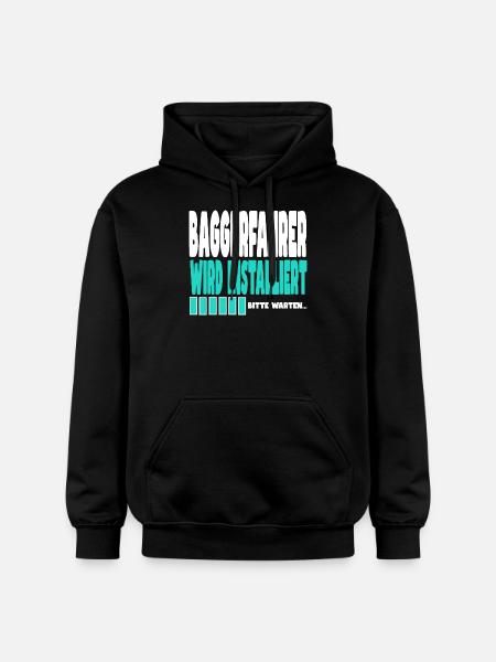 Baggerfahrer wird installiert - Gildan Unisex Softstyle® Midweight Hoodie - Schwarz