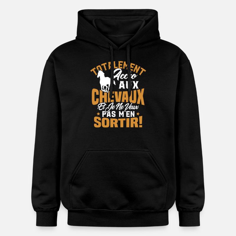 Totalement accro aux chevaux - Sweat à capuche Softstyle® Gildan Unisexe - noir