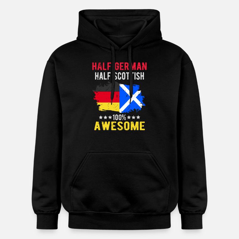 Half German Half Scotsman - Gildan Unisex Softstyle® Midweight Hoodie - black