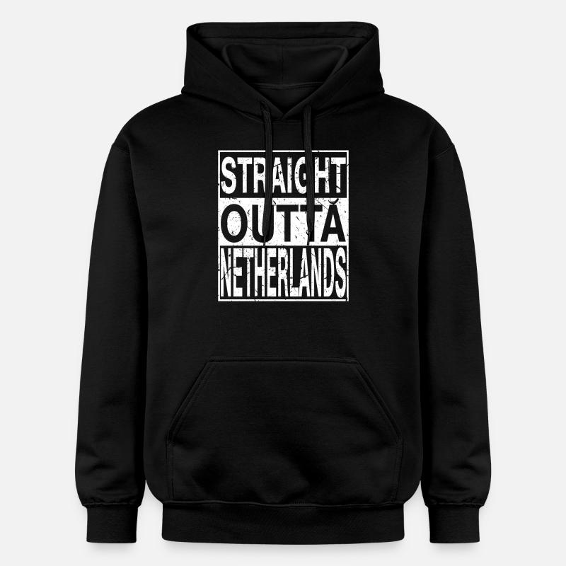 Pays-Bas Straight outta Pays-Bas - Sweat à capuche Softstyle® Gildan Unisexe - noir
