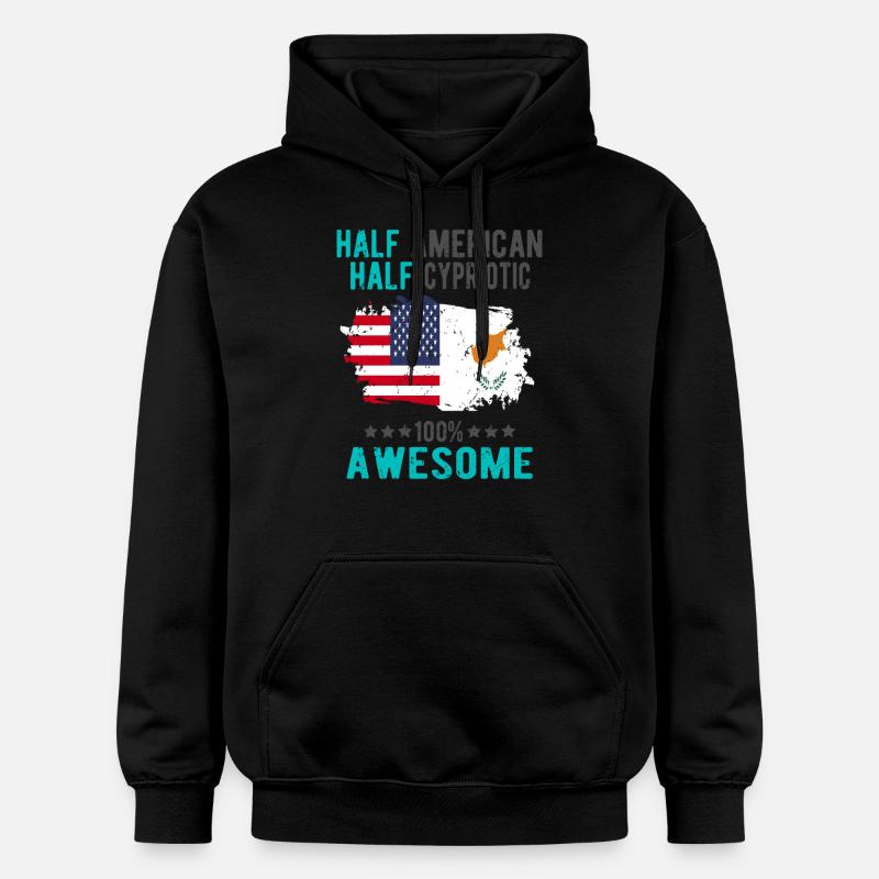 Mi-Américain, mi-Chypriote - Sweat à capuche Softstyle® Gildan Unisexe - noir