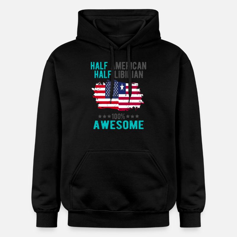Moitié américain moitié libyen - Sweat à capuche Softstyle® Gildan Unisexe - noir