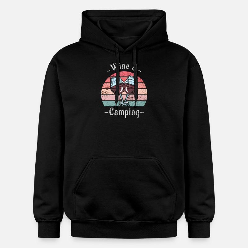 Camping et vin - Sweat à capuche Softstyle® Gildan Unisexe - noir