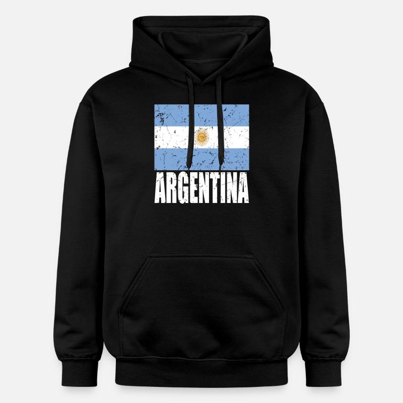 Drapeau de l’ARGENTINE - Sweat à capuche Softstyle® Gildan Unisexe - noir