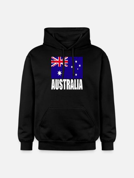 Australia Flag - Gildan Unisex Softstyle® Midweight Hoodie - black