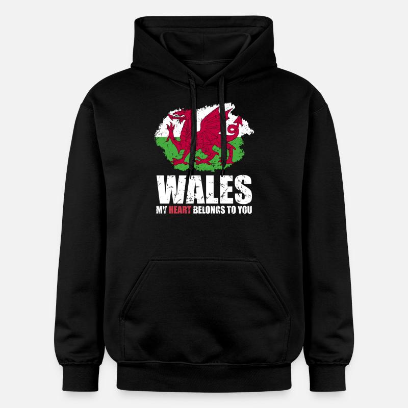 Drapeau du Pays de Galles - Sweat à capuche Softstyle® Gildan Unisexe - noir