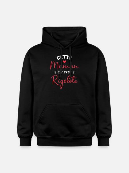 Cette maman est trop rigolote - Sweat à capuche Softstyle® Gildan Unisexe - noir