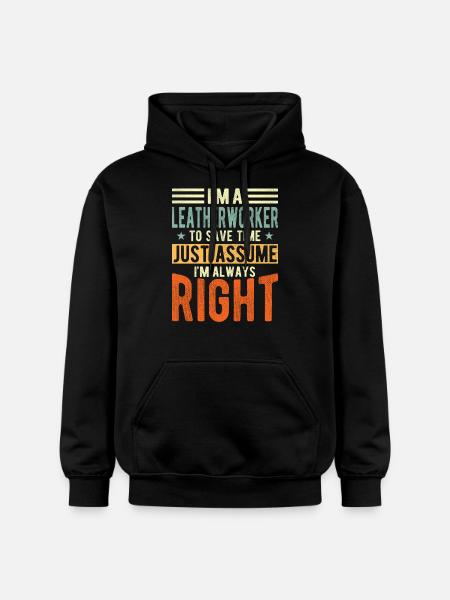 Leather workers - Gildan Unisex Softstyle® Midweight Hoodie - black