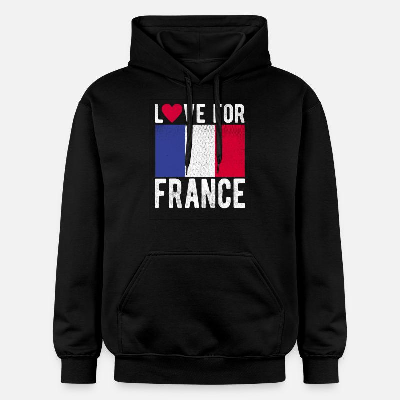 Français drapeau - Sweat à capuche Softstyle® Gildan Unisexe - noir