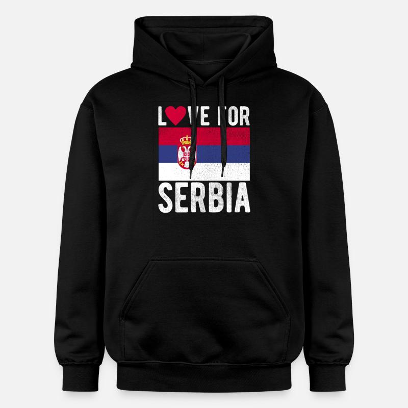 Drapeau de la Serbie - Sweat à capuche Softstyle® Gildan Unisexe - noir